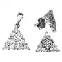 Lovrin Srebrny komplet biżuterii 925 trójkąciki kwiaty 3,8g Sklep