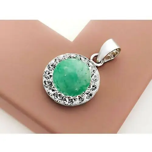 Srebrny komplet biżuterii 925 zielone kamienie 3
