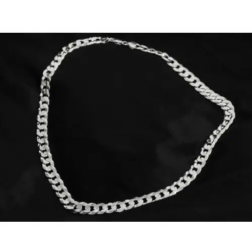 Srebrny łańcuszek 925 męski masywny o splocie diamentowanej pancerki 60 cm 2