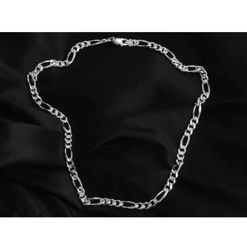 Srebrny łańcuszek 925męski z masywnym splotem figaro 60cm, PA00366 s1 2