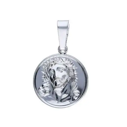 Srebrny medalik 925 jezus w koronie chrzest Lovrin
