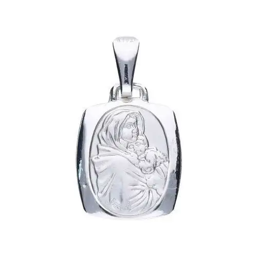 Srebrny medalik 925 Matka Boska z dzieciątkiem chrzest, MMAL0187RH
