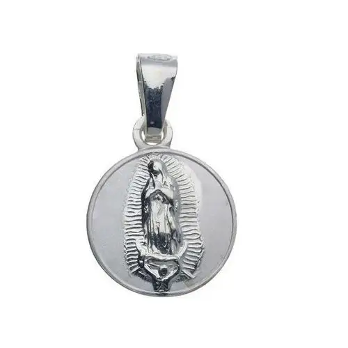 Srebrny medalik 925 okrągły Matka Boska chrzest, MMAL0061S