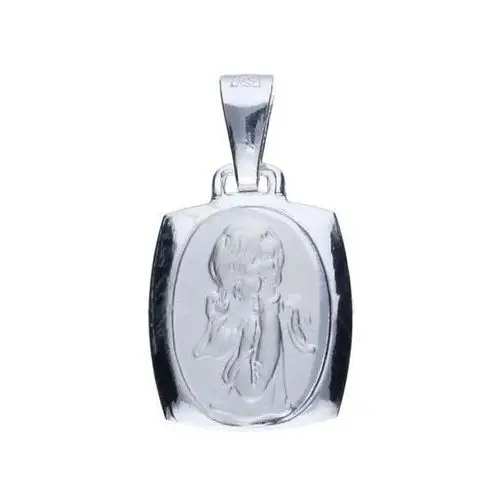 Srebrny medalik 925 prostokątny z aniołem chrzest Lovrin