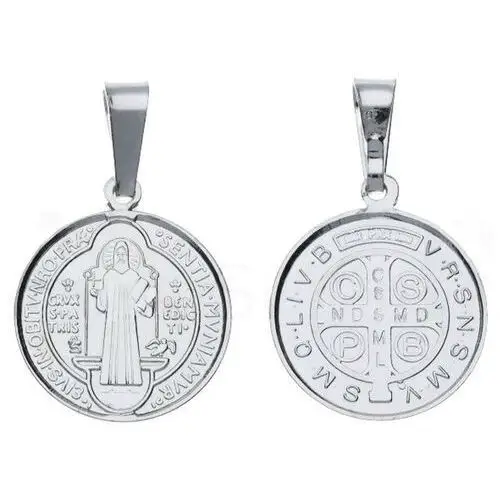 Srebrny medalik 925 święty Benedykt chrzest komunia