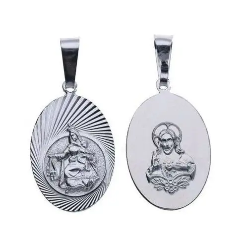 Srebrny medalik 925 szkaplerz dwustronny chrzest, MMAL0039S
