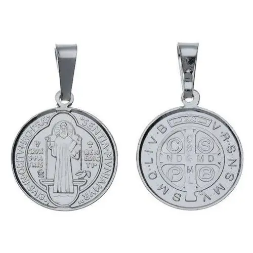 Srebrny medalik 925 szkaplerz św. benedykt chrzest Lovrin