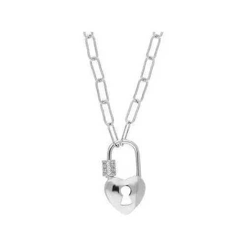 Srebrny naszyjnik 925 kłódka w kształcie serca