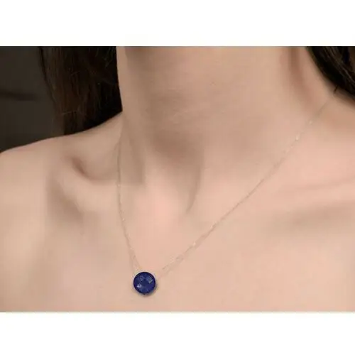 Srebrny naszyjnik 925 koło kamień lapis lazuli, round lapis lazuli 46159 s 2