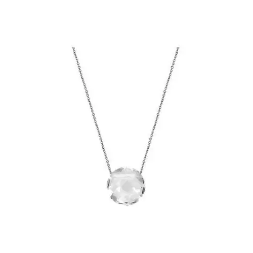 Srebrny naszyjnik 925 kryształ górski kółeczko, round rock crystal 46159 s