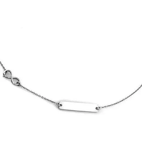 Srebrny naszyjnik 925 łańcuszek z blaszką infinity 2,19 g, kolor szary