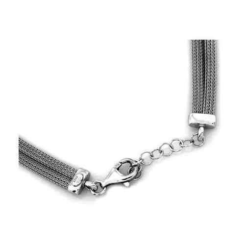 Srebrny naszyjnik 925 nowoczesny sznur kwadraty Lovrin 3