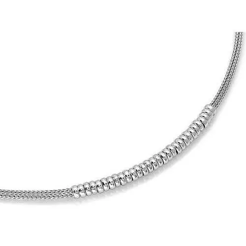 Lovrin Srebrny naszyjnik 925 okrągły łańcuszek z koluszkami 45 cm