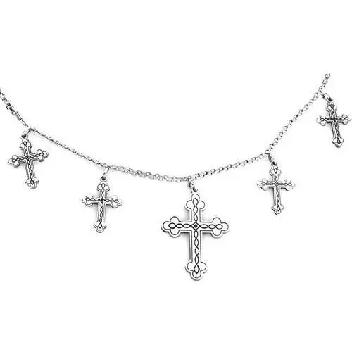 Lovrin Srebrny naszyjnik 925 z krzyżykami krzyż nowość