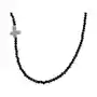 Lovrin Srebrny naszyjnik 925 z wyjątkowym gładkim krzyżem i hematytami Sklep