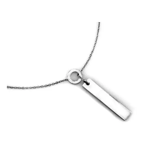 Srebrny naszyjnik krawatka z prostokątną blaszką, SNA_651_925