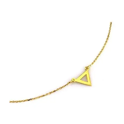 Srebrny naszyjnik pozłacany celebrytka z trójkątem, SNA_508A_925