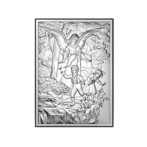 Srebrny obraz 925 anioł stróż 18x24cm grawer Lovrin