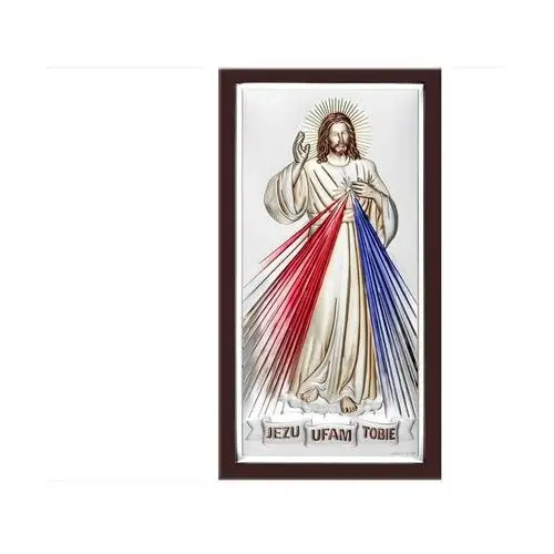 Srebrny obraz 925 jezus w ramie 10x19 grawer prezent Lovrin