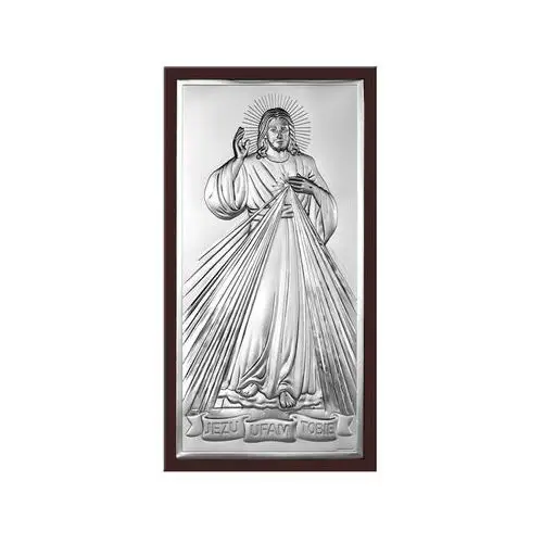 Srebrny obraz 925 jezus w ramie 20x38 grawer prezent Lovrin