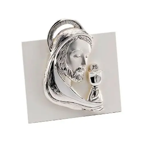 Srebrny obraz 925 w białej ramie jezus chrystus 23x23cm Lovrin