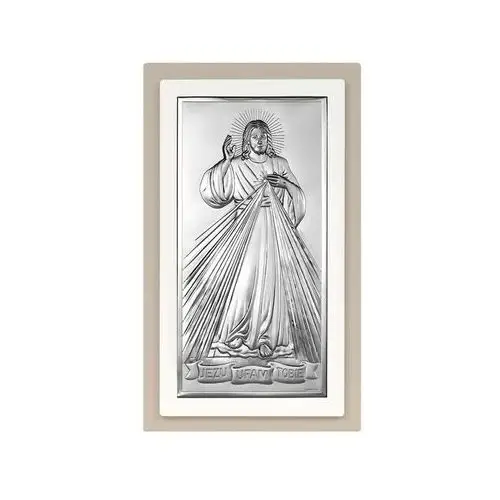 Lovrin Srebrny obraz 925 z jezusem w ramie 16x28 grawer prezent