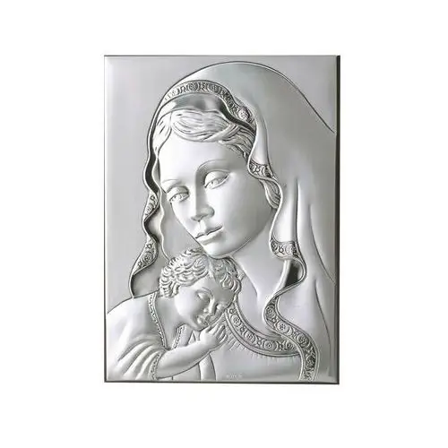 Lovrin Srebrny obraz z grawerem 925 matka boska 5x7 na drewnie