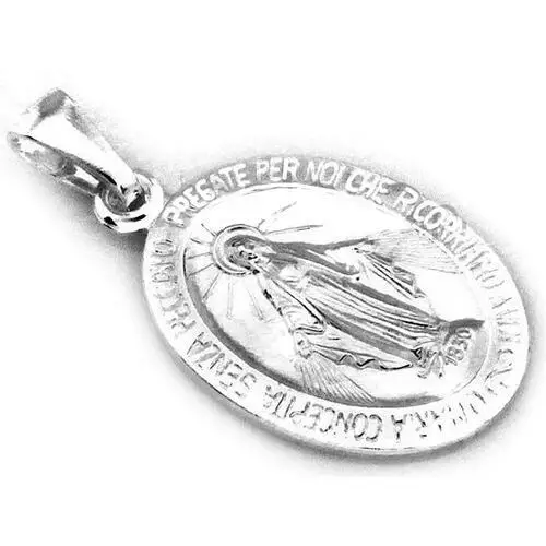 Srebrny owalny medalik 925 dwustronny święta maria Lovrin