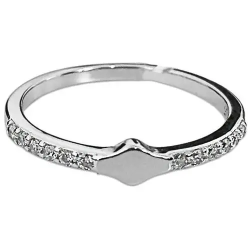 Srebrny pierścionek 925 białe cyrkonie 17r prezent, kolor szary