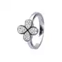 Srebrny pierścionek 925 biały kwiat zdobiony cyrkonią r 12, kolor biały Sklep