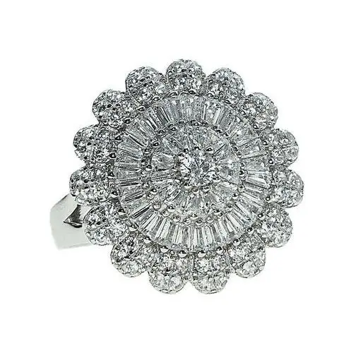 Srebrny pierścionek 925 bogato zdobiony elegancki z białymi cyrkoniami r17, PA00350 s1
