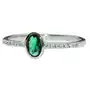 Lovrin Srebrny pierścionek 925 delikatny zdobiony zieloną cyrkonią 1,8g Sklep