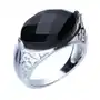 Srebrny pierścionek 925 duży czarny elegancki kamień r 16 Lovrin Sklep