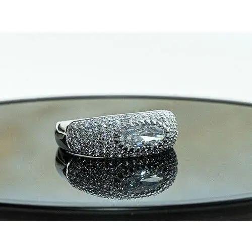 Srebrny pierścionek 925 elegancki bogato zdobiony cyrkoniami r20 2