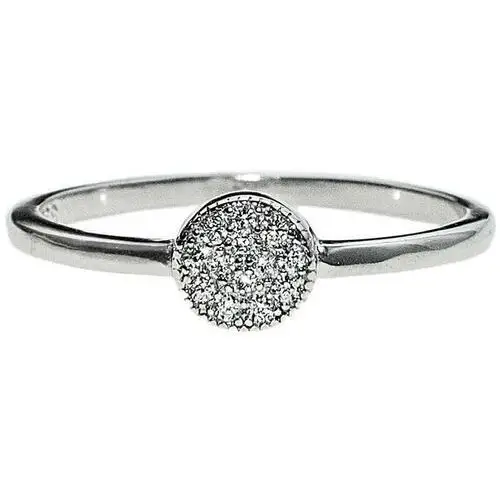 Lovrin Srebrny pierścionek 925 elegancki drobny pierścionek z cyrkoniowym ringiem
