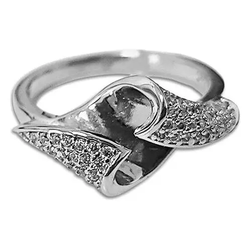 Srebrny pierścionek 925 elegancki z cyrkoniami, kolor szary