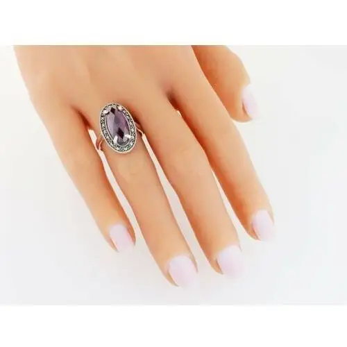 Srebrny pierścionek 925 fioletowy kamień, SPI1085B 3