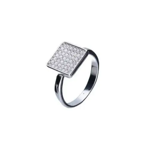 Lovrin Srebrny pierścionek 925 kwadrat z cyrkonią