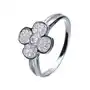 Srebrny pierścionek 925 kwiatek białe cyrkonie r 11, kolor szary Sklep
