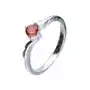 Srebrny pierścionek 925 małe czerwone oczko z cyrkonii, kolor czerwony Sklep