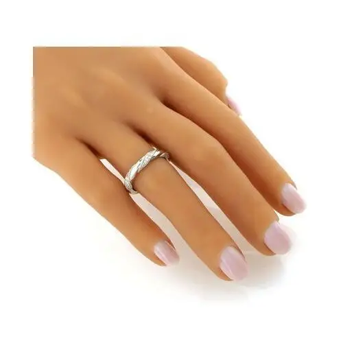 Srebrny pierścionek 925 obrączkowy z kamieniami, kolor szary 2
