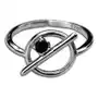 Srebrny pierścionek 925 ring z cyrkonią pałeczka 16r, kolor szary Sklep