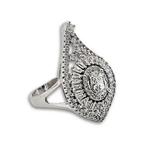 Srebrny pierścionek 925 stylowy z cyrkoniami, PA00037 s