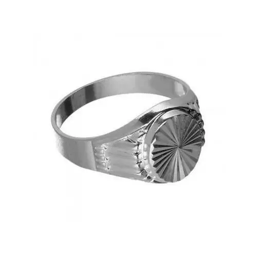 Srebrny pierścionek 925 sygnet kółko diamentowane, kolor szary
