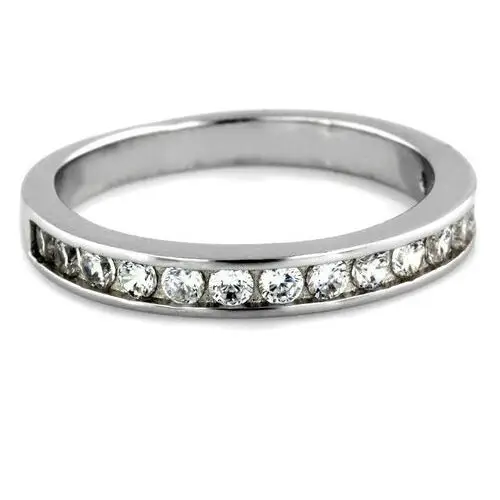 Srebrny pierścionek 925 z białymi cyrkoniami, kolor biały