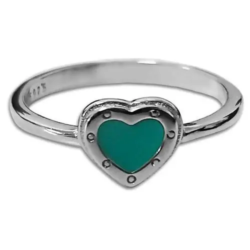 Srebrny pierścionek 925 z zielonym serduszkiem Lovrin