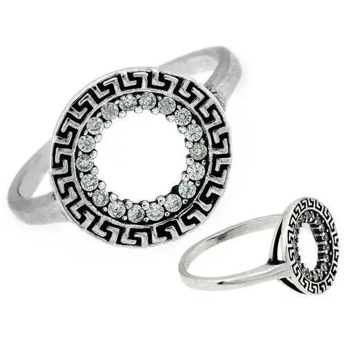 Srebrny pierścionek kółko ring, kolor szary