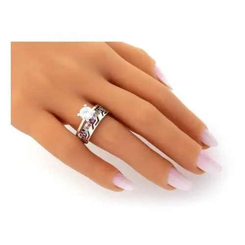 Srebrny pierścionek z kolorowymi cyrkoniami, SPI_1284_925 4