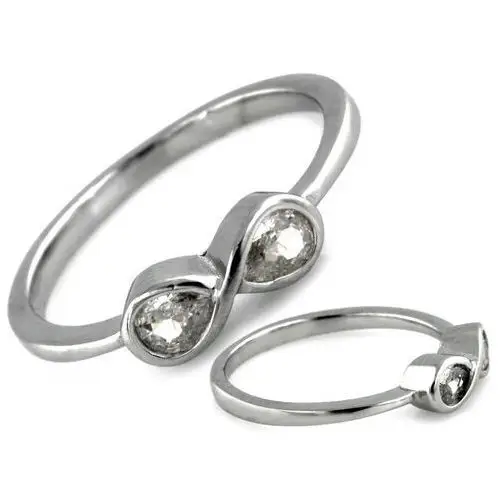 Srebrny pierścionek z nieskończonością z cyrkoniami Lovrin