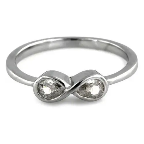 Srebrny pierścionek z nieskończonością z cyrkoniami Lovrin 2